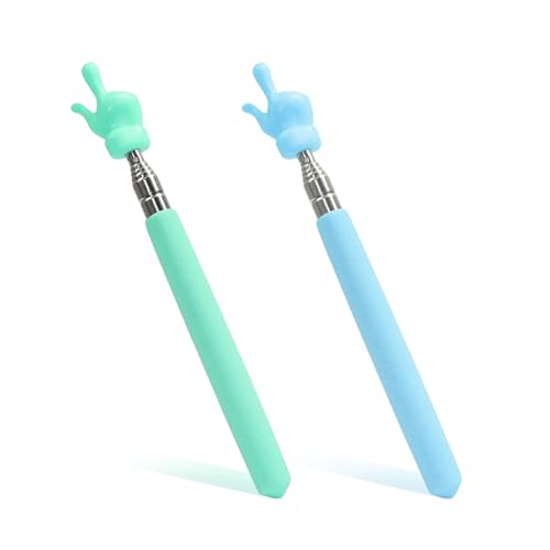 DYTHHN 2Pcs Cute Funny Teachers Pointer Stick Whiteboard Durable Telescopic Finger Teachers Pointer Flexible Useful Retractable Hand Pointer for Teacher Classroom Aids