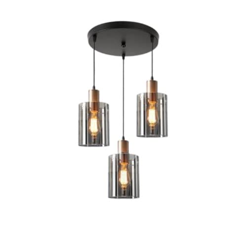 Lampe suspendue E27 en bouteille de verre et métal LWX