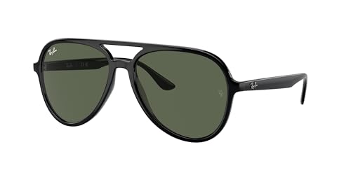 Ray-Ban RB4376 Sunglasses Bundle: RB 4376 601/71 Black Dark Green and Eyewear Cleaning Kit