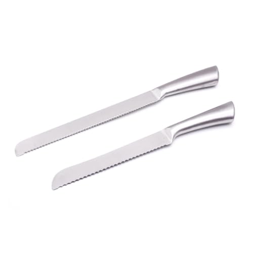 FUNOMOCYA Heavy Duty Long Stainless Steel Cake Knife Bread Slicer Serrated Blade for Wedding Birthday Easy to Clean