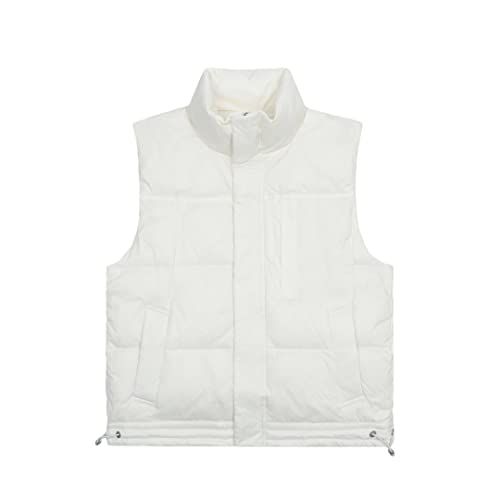 Veste en duvet rétro homme col montant isolant en coton blanc M