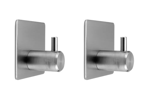 Gancho de Parede Adesivo em Aço Inox, 4,5 cm, Acabamento Cromado,...