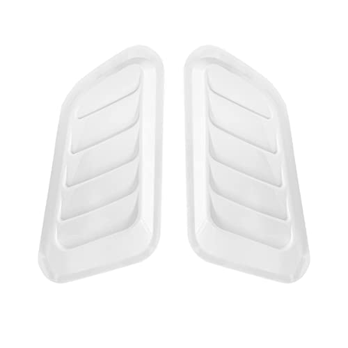Image of Blilo 2PCS Hood Air Vents, Hood Scoop Bonnet Intake Cover, White | 13x7 Inch, Universal fit, flat top surfaces, ABS plastic, adhesive tape, decorative trim, exterior accessories