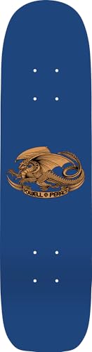 Powell Peralta Nordic Skull Freestyle Skateboard Deck - Navy/Gold (7.25 x 27) - For Skateboarders