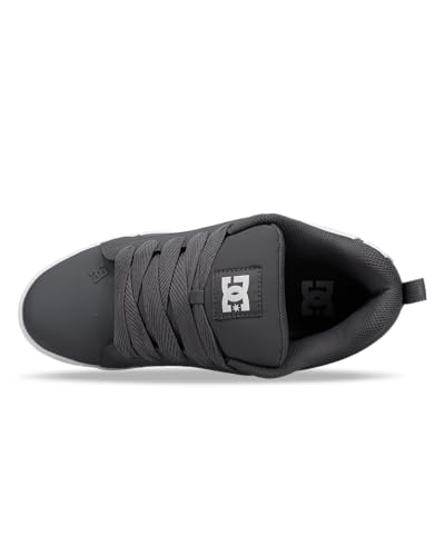 DC Men's Court Graffik Skate Shoe, Grey/White 5