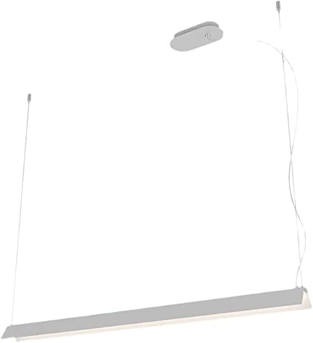Long lustre suspendu LED en métal au design épuré pour salle à manger