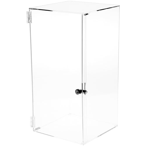 Plymor Clear Acrylic Square Locking Display Case, No Shelf, 20