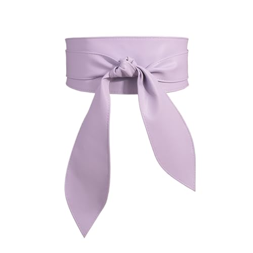 Decorative Belt Soft Clothing Decoration Bow Ribbon Waist Belts Belts Decorative Waistband Women's Wide Girdle Waist Strap for Country Concert Outfit(247cm,Purple)