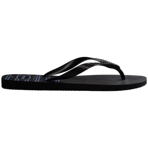 Havaianas Men Top Basic Flip Flops - Men's Summer Sandals - Black/Black/Blue, 11/123