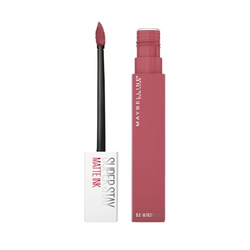 Maybelline SuperStay Matte Ink Batom Líquido Matte Longa Duração 16H com Aplicador Preciso, Não Transfere e Cor Intensa, Acabamento Matte Confortável, Cor 155 Ring Leader Rosa Queimado, 5ml