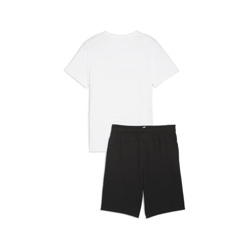 Image of Puma Printed Cotton Regular Fit Boys White Tracksuit