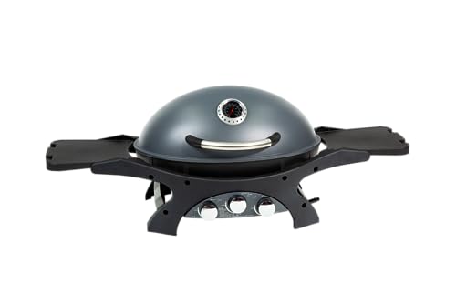 PIT BOSS Barbacoa de gas portátil de 3 quemadores: parrilla plegable e independiente con termostato integrado, encendedor automático y luz de parrilla, tu mejor experiencia de barbacoa de gas,