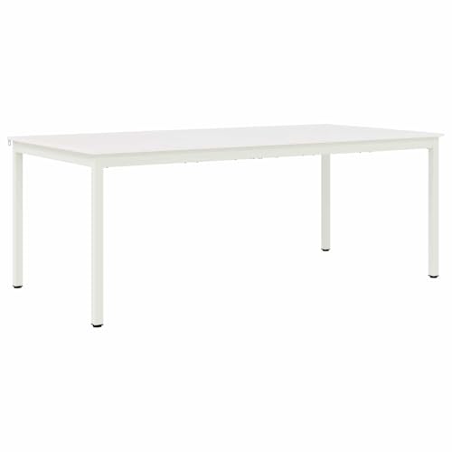 Gecheer Modern Dining Table - Pine Wood, Metal Legs, Simple Assembly, Versatile for Dining Rooms and Kitchens Dining Table White 200 x 100 x 75 cm Solid Pine Wood Restaurant furniture Model3416326 - Image 4