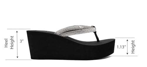 Image of Juicy Couture Women's Wedge Platform Flip Flops, Fashion Beach Sandals with Soft Footbed and Thong Style