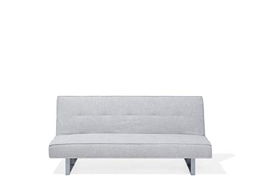 Beliani Sofá Cama tapizado Gris Claro 189 cm Derby