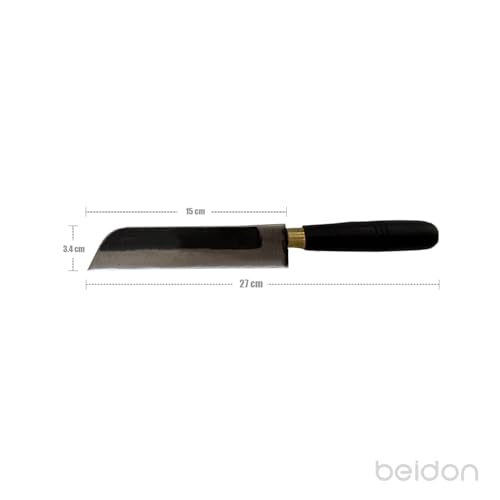 Image of Iron Kitchen Knife | Wooden Handle Meat & Fish Cutting Knife | Vegetable Cutter | Traditional Naadan Kathi-Kathi | Knife for Kitchen Use |27 * 3 * 2.5