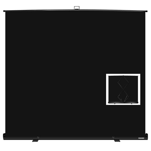 FUDESY 78.7 x 90in Large Collapsible Black Backdrop Screen Portable Retractable Panel Wrinkle-Resistant Pop Up Photo Background with Stand for Streaming, Video Conference, Photographic Studio
