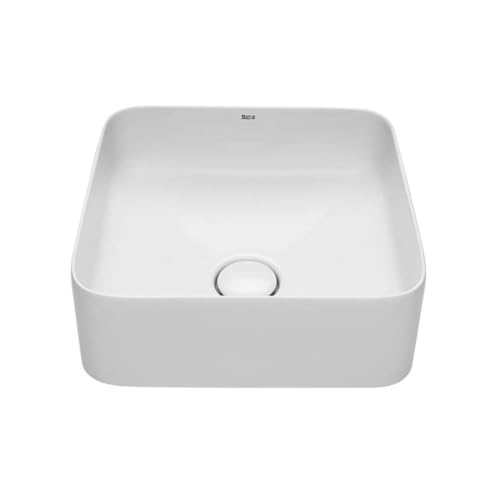 Roca,INSPIRA,SQUARE - Lavabo de FINECERAMIC® de sobre encimera,Blanco,370mm x 370mm x 140mm,A327532000