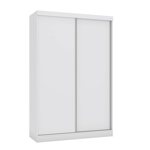 Befara Armoire Portes Coulissantes Réversibles Soyo, Blanc/Macadamia Brillant, 143 x 53 x 223 cm, Armoire à Portes coulissantes réversibles de 143 x 53 x...