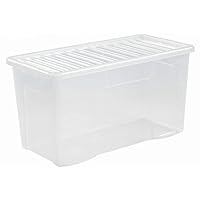 JMS we create smile [Pack of 5] Home Office Clear Plastic Stackable Storage Boxes & Lids