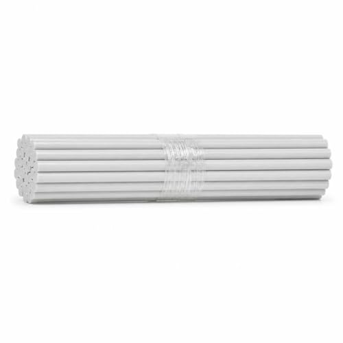 Yunmeryker Tutores para Plantas Fibra Vidrio, Varillas Soporte para, Estacas para s 180 cm, Soporte para Plantas Trepadoras, Blanco, Sólido 7mm de Grosor, 2m de Largo, 30 Unidades