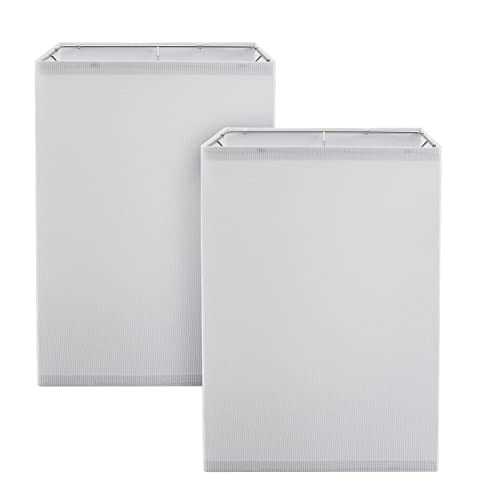 Image of Aspen Creative 38702-2, Square Collapsible Spider Lamp Shade, White, 10+10 inch Top x 10+10 inch Bottom x 14 1 /4 inch Height, Set of 2