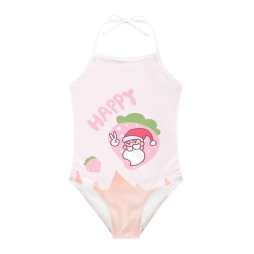 Image of Christmas Kids One-Piece Halter Swimsuits Beach Swimwear Bathing Suit for 3-10 Years Girls