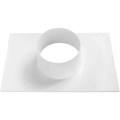 Vent Systems 4 Inch Duct Connector Flange &ndash; White Plastic Straight Ventilation Plate Adapter...