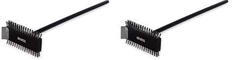 Carlisle 4029000 Ultimate Broiler Master Grill Brush with Stainless Steel Bristles and Scraper, 30.5", Hardwood Brush and Handle, Black (2-(Pack))