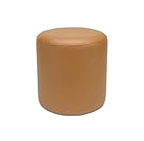 Características Puff Redondo Polipiel  Taburete bajo  otomana sillón Redondo reposapiés para salón terraza habitación  No Necesita montaj (Camel)
