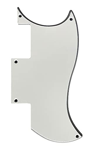 Pickguard de guitare personnalisé pour Epiphone SG Blanc 5 plis - Les Beatles, Paul McCartney, John Lennon, RIngo Starr, George Harrison Pickguard de guitare personnalisé pour Epiphone SG Blanc 5 plis