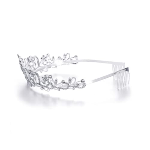 Sanvpwsan Silver Tiara with Crystal Crown Rhinestones, Perfect for Girl's Birthday, Carnival, Party & Holiday Celebrations