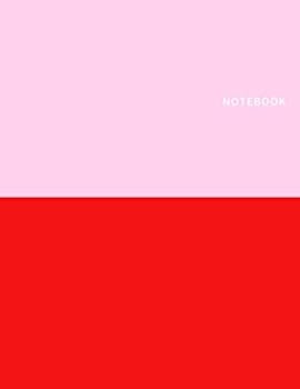 Paperback Notebook: Unlined/Plain Notebook - Large (8.5 x 11 inches) - 106 Pages | Blank Notebook | Pink Red Colorblock Notebook/Journal Book