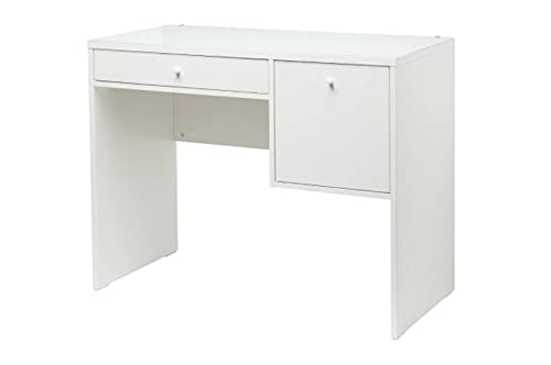 Ikea SYVDE Tempered glass, Glass enamel , Particleboard, Acrylic paint, Plastic Dressing Table (white, 100x48 cm /39 1/2x19)-image-0