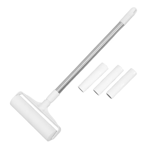 WOONEKY Rouleau Anti-Poils Animaux 19 Cm avec 3 Recharges Adhésives 30 Feuilles Brosse Adhésive pour Tapis, Vêtements et Meubles, Outil Portable pour Éliminer Poils de Chat et Chien
