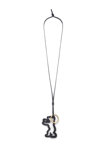 Porte-clés BEAR-lin LIEBESKIND BERLIN en cuir véritable suspendu noir luxe
