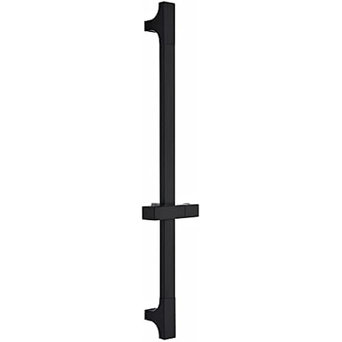 Hoopever Black Shower Riser Rail, Stainless Steel Bathroom Slider Rail Height Adjustable Shower Rod Shower Riser Stand Brackets Shower Bar Shower Head Holder for Bath & Shower System, Total 660mm Cover