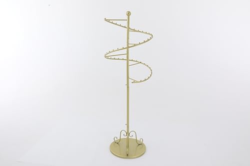 Fyssnn Perchero en espiral, perchero giratorio de 16,5 pulgadas con capacidad de carga de 30 kg, barra para colgar ropa independiente para dormitorio, salón, tiendas (dorado)