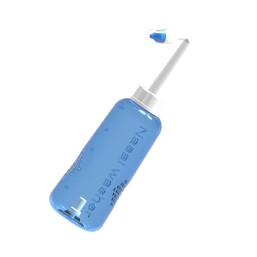 OSALADI Irrigador Nasal de 500 Ml Válvula Automática Botella para Limpieza Nasal Boquillas para Adultos para Uso Doméstico