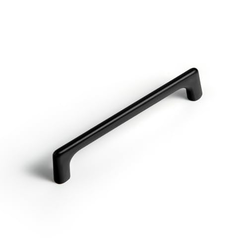 Goo-Ki 5''(128mm) Hole Centers Matt Black Cabinet Pulls, Stylish Cabinet Hardware for Drawer,Cupboard & Wardrobe,12 Pack