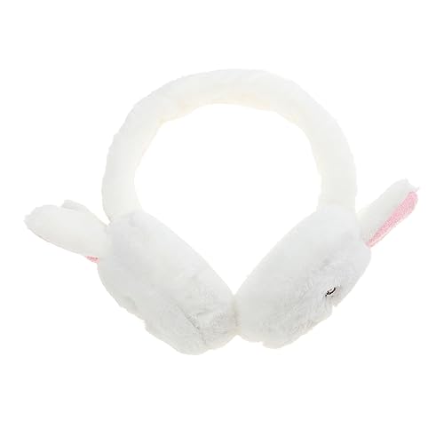 Orejeras de invierno de felpa cálidas y suaves con diseño de conejo adorable para niñas