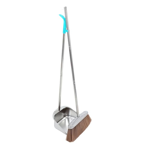 SOPOTUTU 1 Juego Juego De Recogedor De Escoba Balde Barriendo Kit Escoba con Recogedor Interior Largo Limpieza Interna Pincel Trapacero Inoxidable Limpiador Familiar Cerda Hogar El Plastico