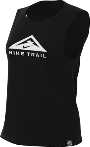NIKE DX1023-010 W NK DF Trail Tank Vest Women's Black/Photon DUST Size M