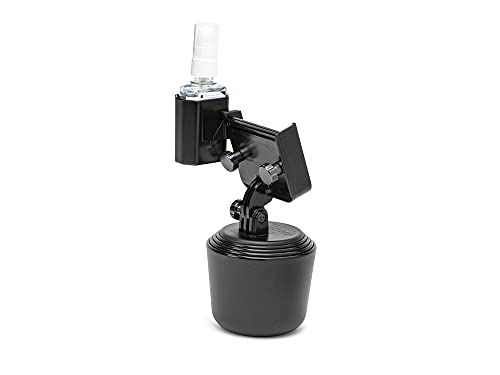 WeatherTech CupFone Two View with Hand Sanitizer Holder for Car Phone Automobile Cradle Compatible with iPhone and Cell Phone (Black Plastic Knobs)