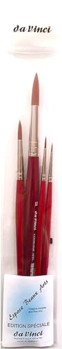 Da Vinci Series 5580 cosmotop Spin - Aquarell-Pinsel-4er Set Synthetik, no. 0, 2, 6, 12 Made in Germany