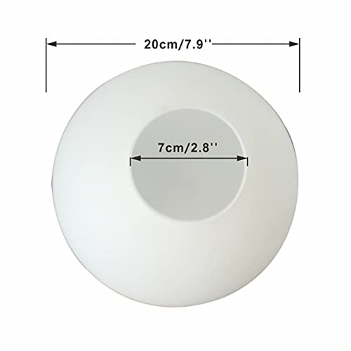 Image of KCO Lighting Frosted White Glass Globe Replacement Opal Glass Ball Lamp Shade with 2.8 inch Opening for Pendant Light Fixture Wall Sconce (7.9 inch-White)