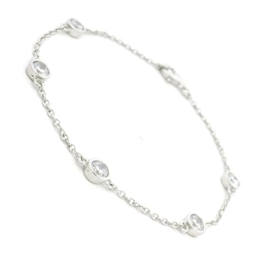 Image of 925 Sterling Silver Adjustable Bracelet for Women | Radiant Solitaire, Evil Eye & Charm Design | Elegant Stylish Fine Jewellery Gift for Girls & Ladies