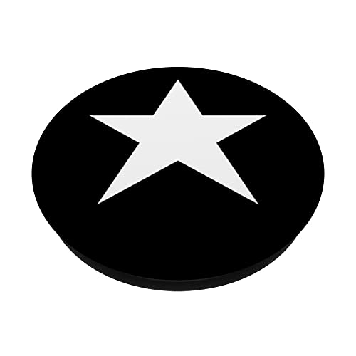 Y2K Star On Front Black And White Mcbling Aesthetic 2000s PopSockets Swappable PopGrip - Image 2