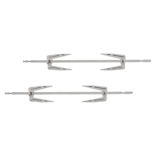KICHOUSE 2-piece Chicken Grill Fork Set Stainless Steel Chicken Roaster Rack Barbecue Tool for Oven
