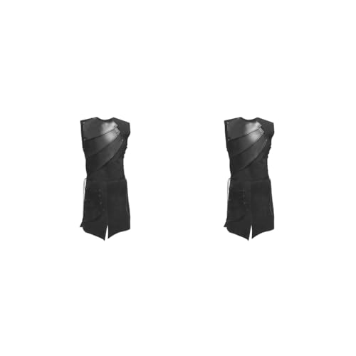 Gilet médiéval sans manches homme noir grande taille costume GN